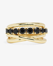 Load image into Gallery viewer, MELINDA MARIA-OH SHE FANCY STACKED DIAMOND RING BLACK
