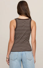 Load image into Gallery viewer, Z SUPPLY-ROWE STRIPED SCOOP TANK IN DARK CHOCOLATE
