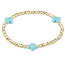 Load image into Gallery viewer, ENEWTON-SIGNATURE CROSS GOLD PATTERN 3MM BEAD BRACELET
