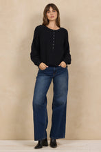 Load image into Gallery viewer, VINTAGE HAVANA- BLACK WAFFLE CABLE KNIT TOP

