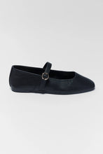 Load image into Gallery viewer, SHU SHOP- ANNABELLE BLACK FAUX LEATHER FLATS
