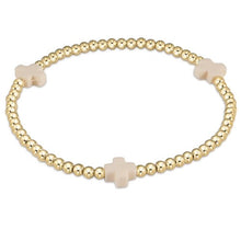 Load image into Gallery viewer, ENEWTON-SIGNATURE CROSS GOLD PATTERN 3MM BEAD BRACELET
