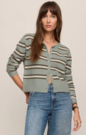 Z SUPPLY-MEDINA STRIPE CARDIGAN IN AQUA CLOUD