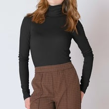 Load image into Gallery viewer, DEX BLACK TAPE-EXPOSED SEAM TURTLENECK
