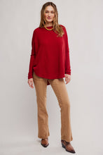 Load image into Gallery viewer, WE THE FREE-LATTE BLUES THERMAL TOP
