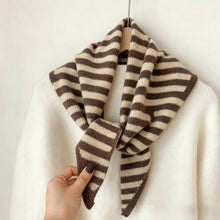 Load image into Gallery viewer, LINETA-STRIPED KNIT TRIANGLE SCARF

