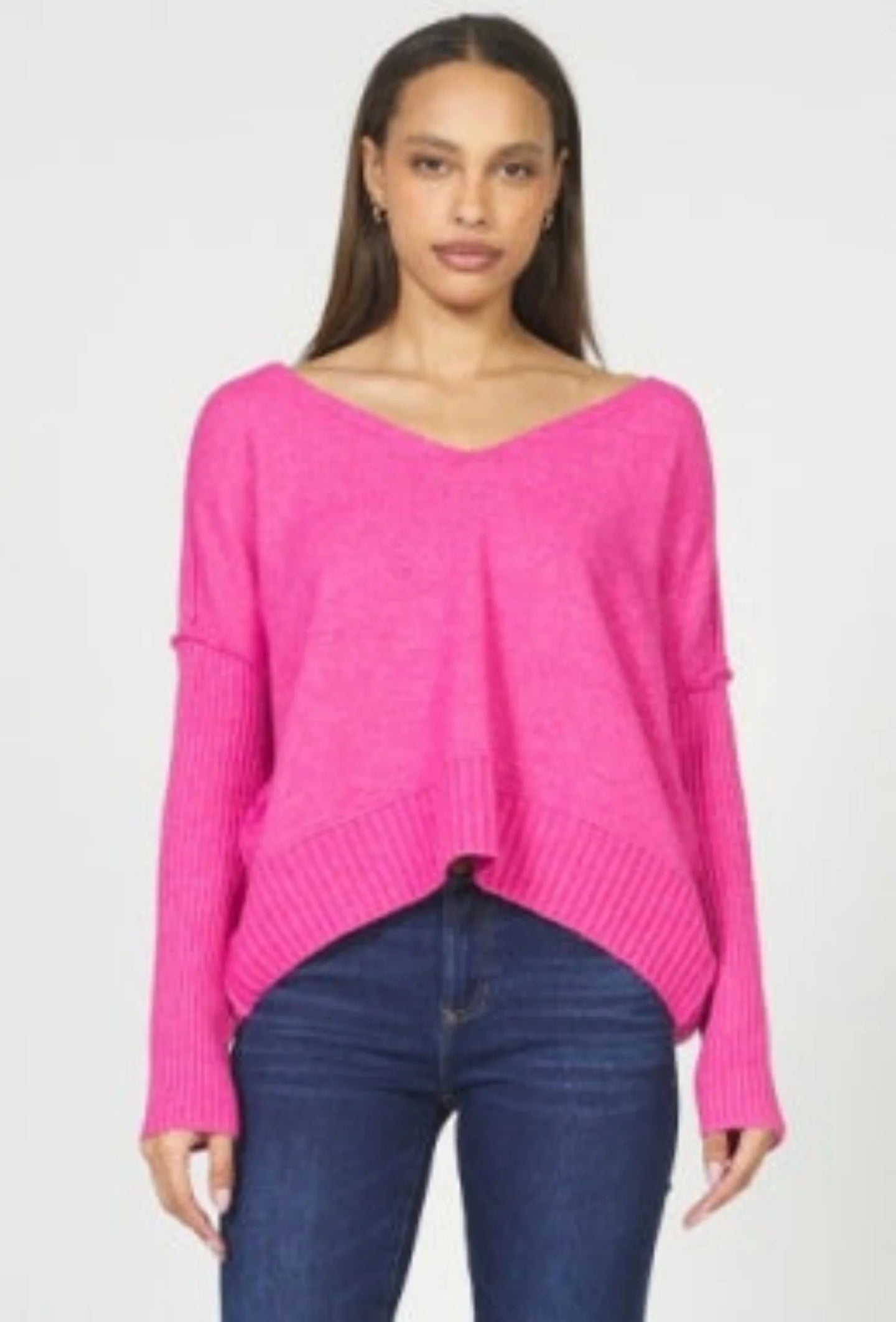 DEAR JOHN-CLARETTE SWEATER IN HOT PINK