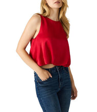Load image into Gallery viewer, STEVE MADDEN-YAZMIN HIGH NECK CROPPED BUBBLE HEM TOP
