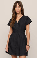 Z SUPPLY- SANNA POPLIN MINI DRESS IN BLACK