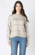 Load image into Gallery viewer, DEX BLACK TAPE-SEQUIN STRIPE SWEATER
