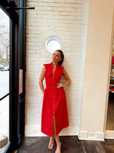 Load image into Gallery viewer, BISHOP + YOUNG-SKYE ZIP FRONT DRESS IN CHERRY
