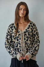 Load image into Gallery viewer, BY TOGETHER-FELINE CHIC TIE CARDIGAN SWEATER
