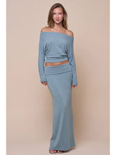 Load image into Gallery viewer, BLUE BLUSH-SLOUCHY LONG SLEEVE AND MATCHING FOLDOVER SKIRT
