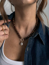Load image into Gallery viewer, BAUBLEBAR-BROWN JANETTE BEADED RING NECKLACE-TIGER’S EYE
