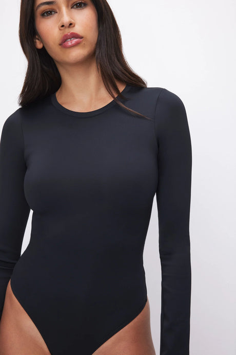 Good American- Scuba Crewneck Long Sleeve Bodysuit