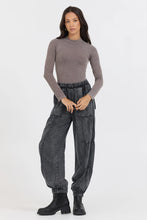 Load image into Gallery viewer, Vintage Havana- Washed Taupe Seamless Mock Neck Top
