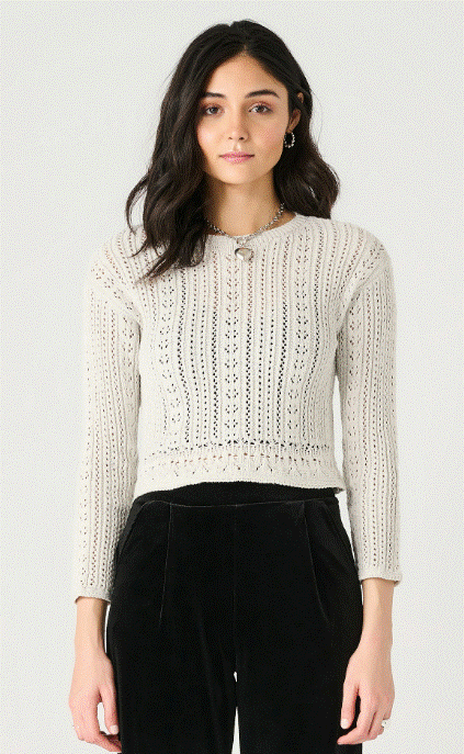 DEX-CROCHET SHIMMER SWEATER SILVER
