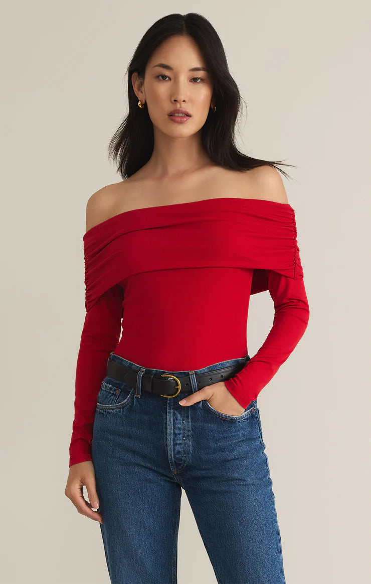 Z SUPPLY- MARA OFF SHOULDER SECOND SKIN BODYSUIT