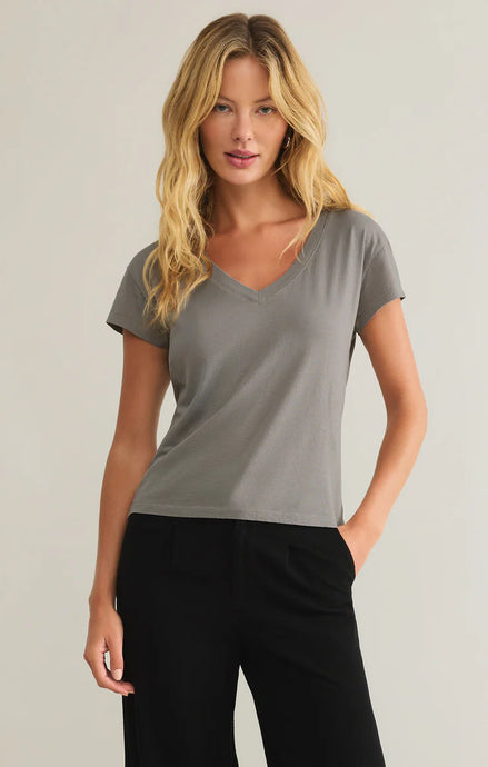 Z Supply-modern V Neck Graphite Grey