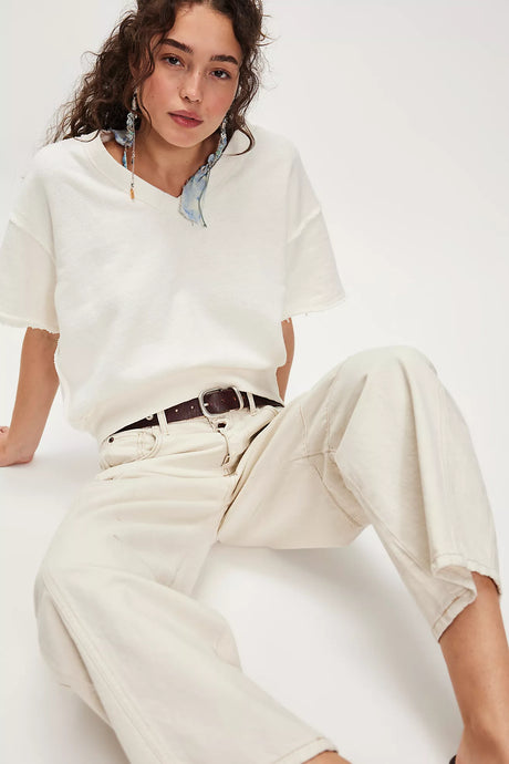 Free People-so Easy Sweatshirt Ivory