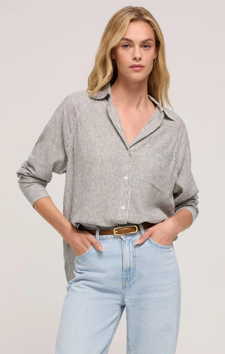 Z Supply-the Perfect Linen Top Sea Salt