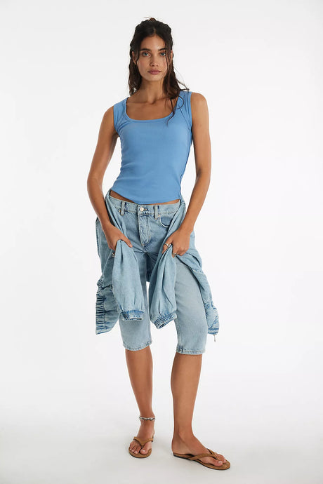 Free People-hummingbird Tee Allure Blue