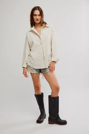 Free People-striped Varsity Vibes Shirt