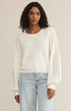 Load image into Gallery viewer, Z SUPPLY-WHITNEY CROCHET SWEATER WHITE
