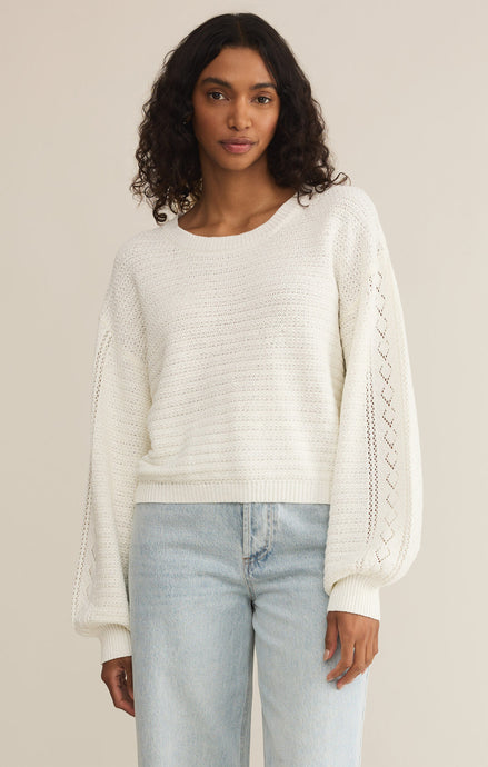 Z Supply-whitney Crochet Sweater White