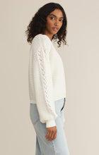 Load image into Gallery viewer, Z SUPPLY-WHITNEY CROCHET SWEATER WHITE
