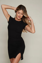 Load image into Gallery viewer, SUNDAY RITUAL-AYLA RIB MINI DRESS BLACK
