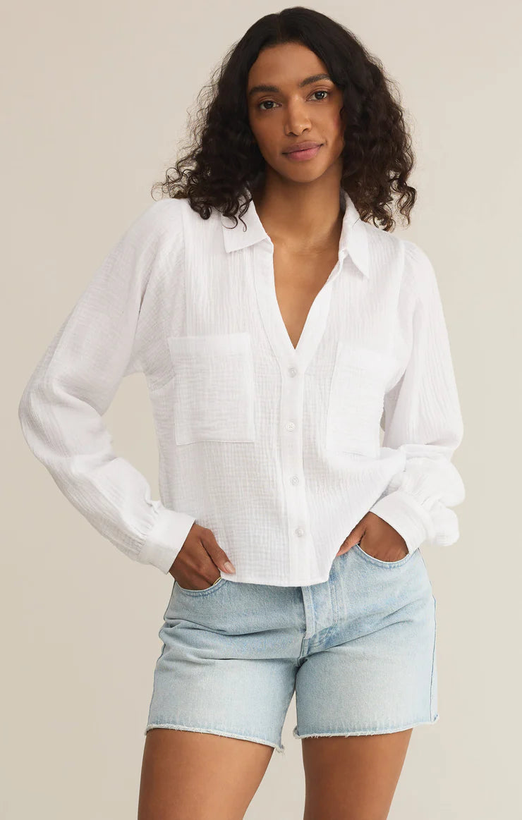 Z SUPPLY-CAMPO BUTTON UP GAUZE TOP