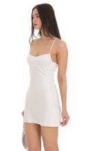 Load image into Gallery viewer, LUCY IN THE SKY-SATIN OPEN BACK SLIP DRESS IN WHITE
