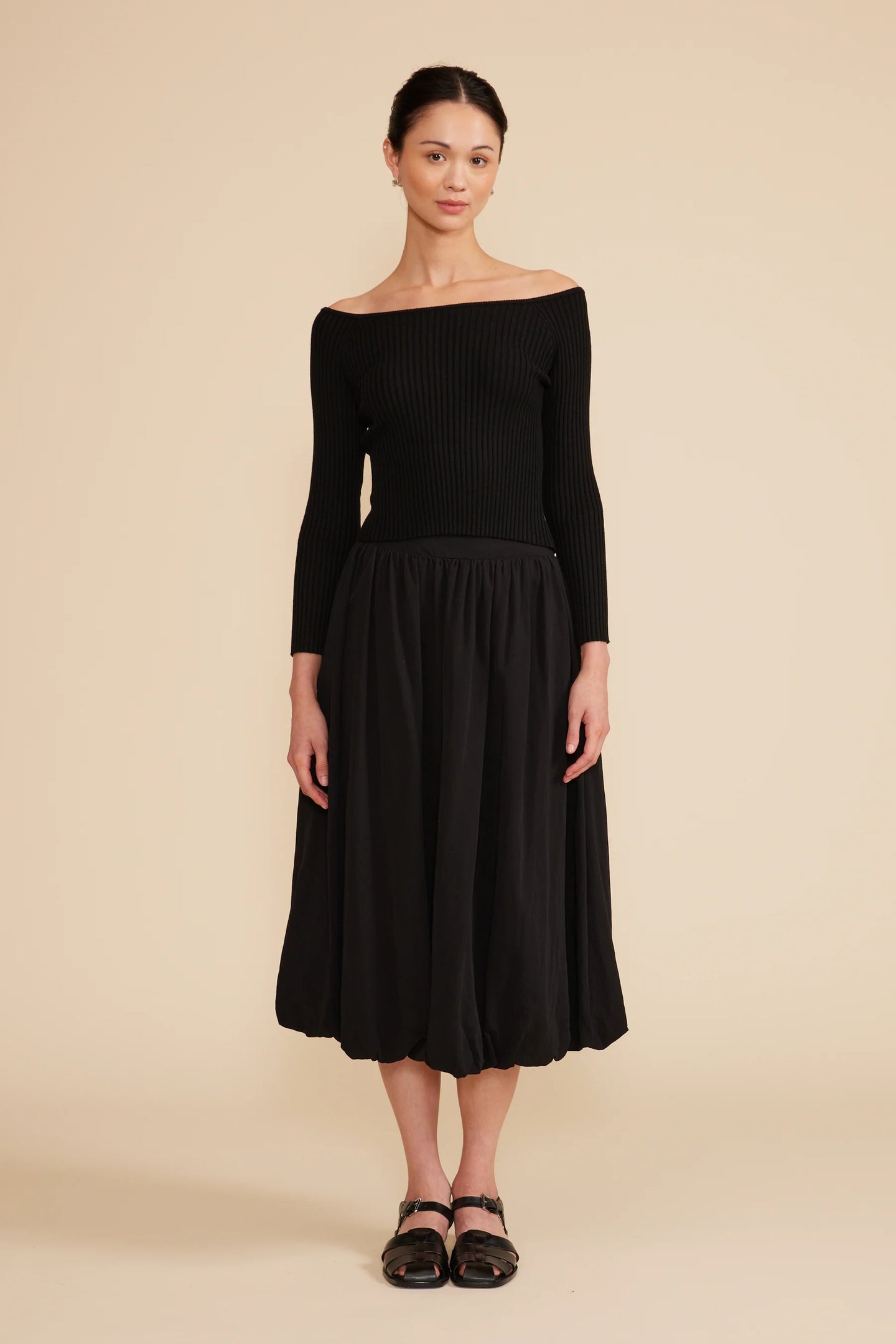 LUCY PARIS-OTIS KNIT TOP BLACK