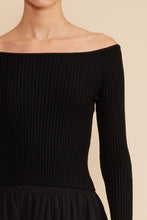 Load image into Gallery viewer, LUCY PARIS-OTIS KNIT TOP BLACK
