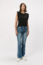 Load image into Gallery viewer, ANOTHER LOVE-NORTH RUFFLE TRIMMED TOP BLACK
