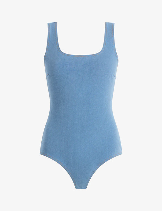Commando-denim Squareneck Bodysuit