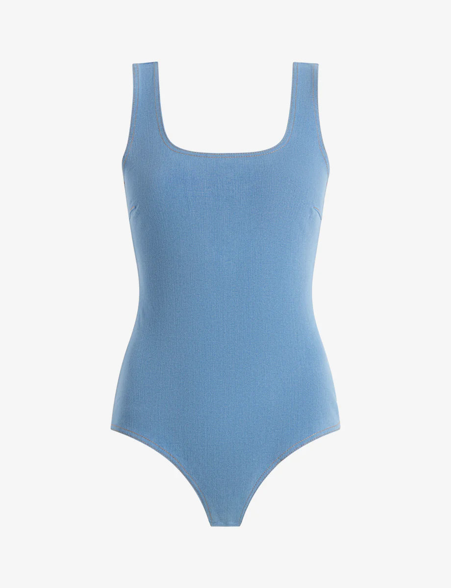 COMMANDO-DENIM SQUARENECK BODYSUIT