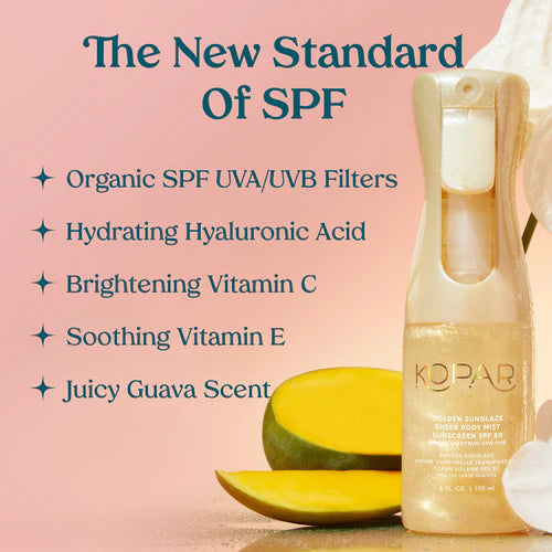 KOPARI-5 OZ GOLDEN SUNGLAZE SHEER BODY MIST SUNSCREEN SPF50