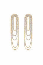 Load image into Gallery viewer, ETTIKA-CRYSTAL AND LOOP CHAIN EARRINGS
