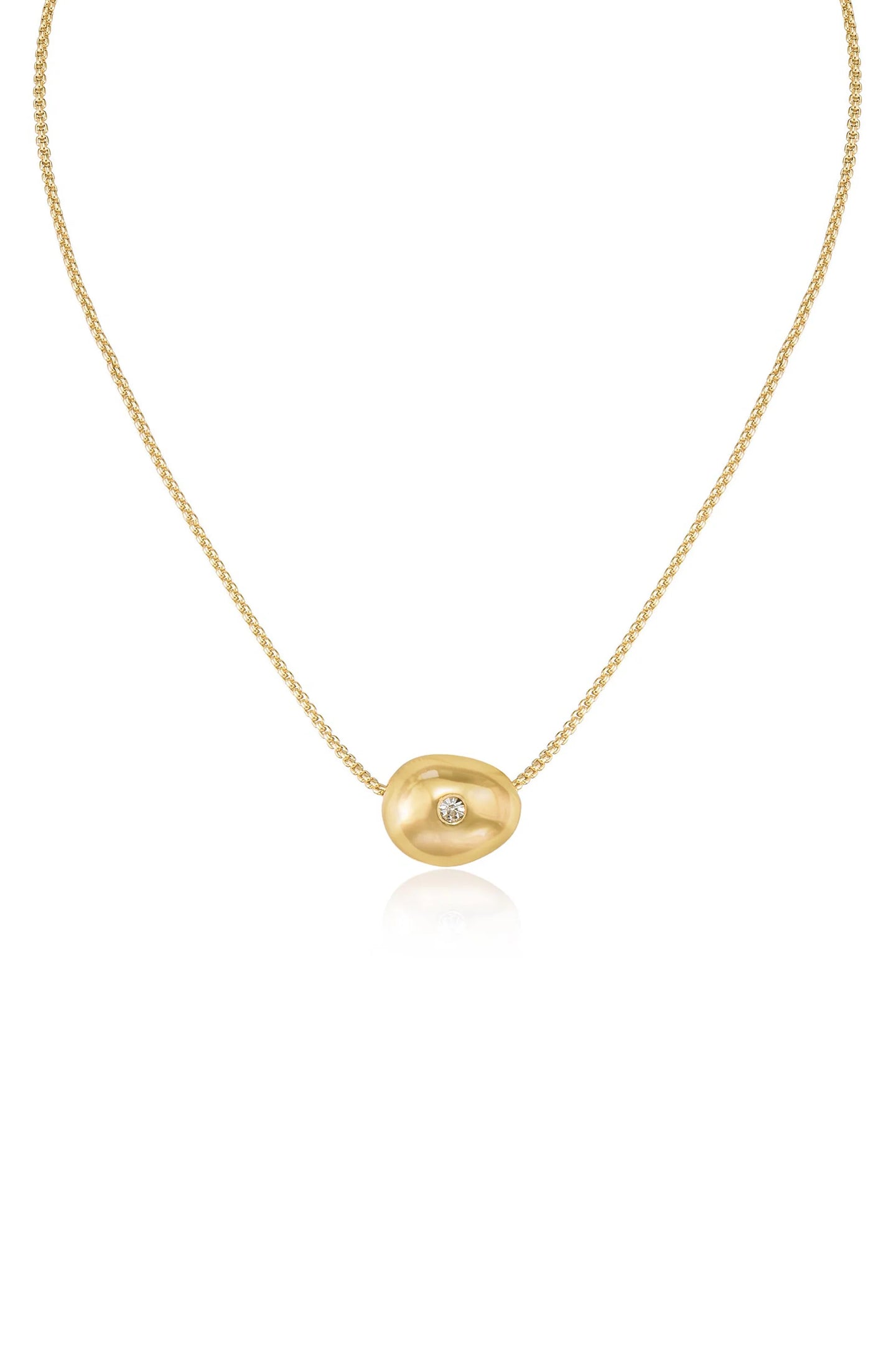 ETTIKA-CRYSTAL DOT PEBBLE PENDANT