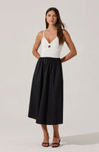 Load image into Gallery viewer, ASTR THE LABEL-CONTRAST MIXED MEDIA MIDI DRESS
