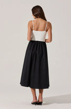 Load image into Gallery viewer, ASTR THE LABEL-CONTRAST MIXED MEDIA MIDI DRESS
