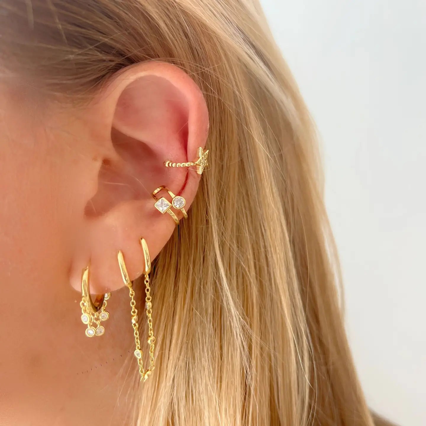 JTG JEWELRY-DANGLING BEZEL HUGGIES