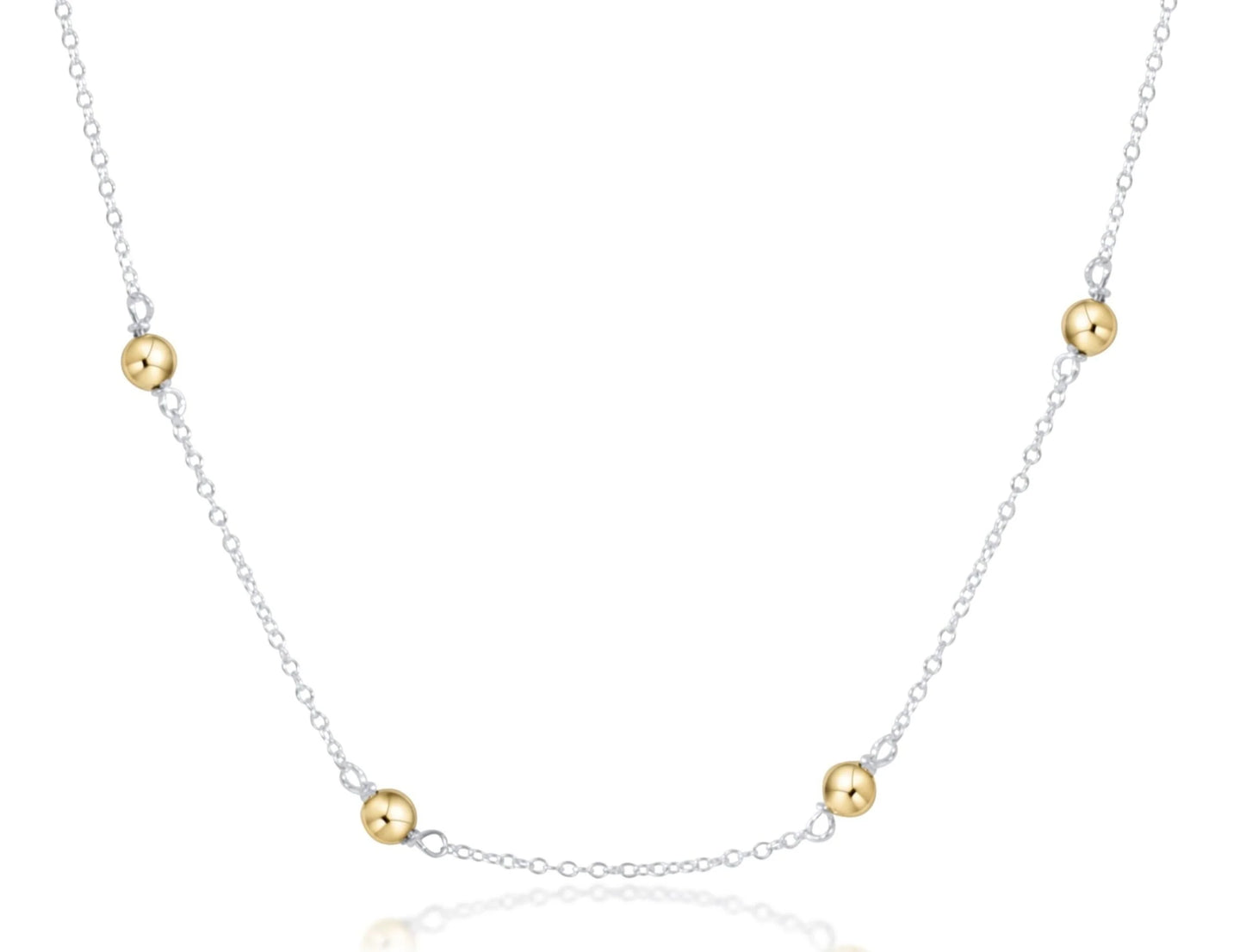 ENEWTON-15” CHOKER SIMPLICITY CHAIN STERLING MIXED METAL CLASSIC 4MM GOLD