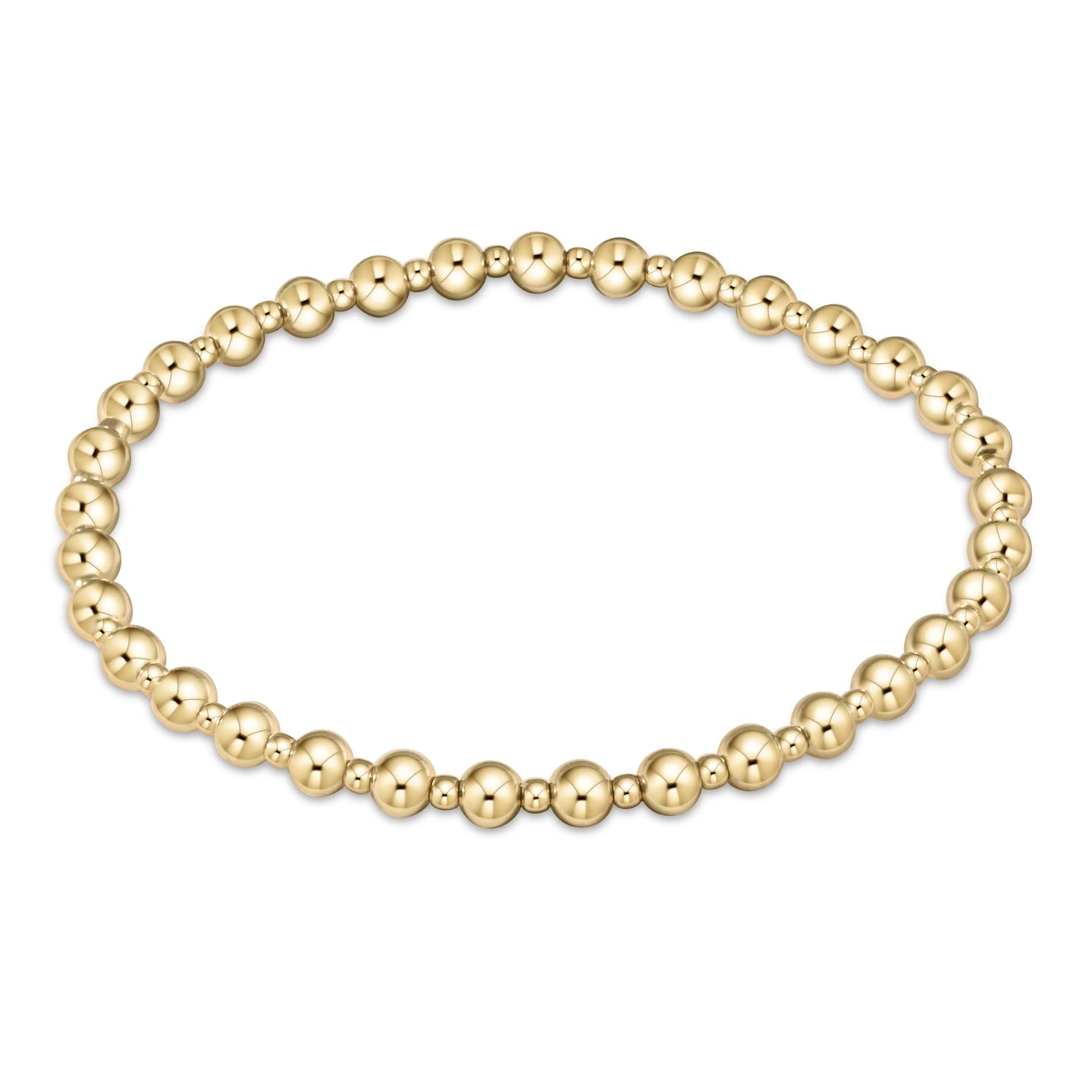 ENEWTON-CLASSIC GRATEFUL PATTERN 4MM BEAD BRACELET GOLD