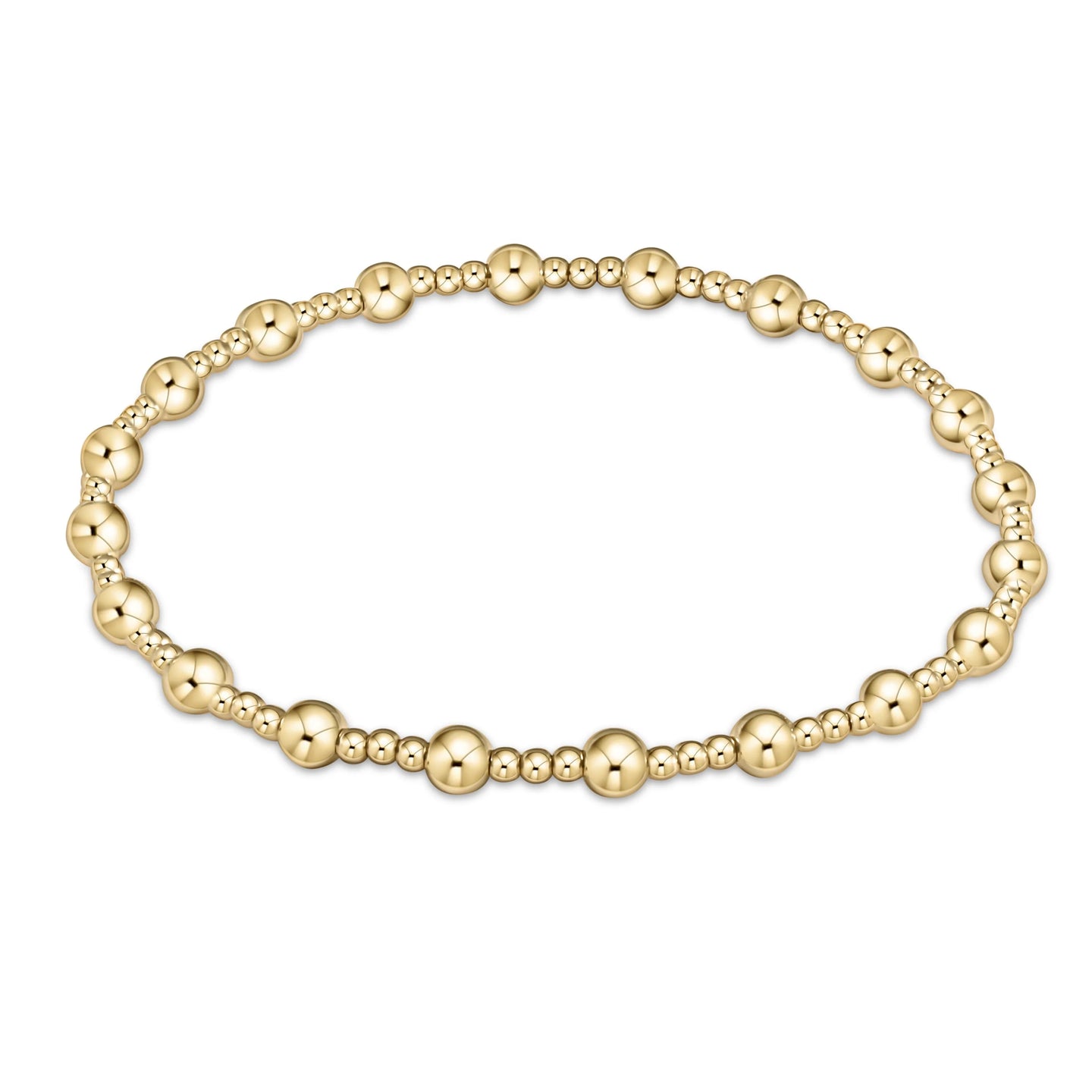 ENEWTON-CLASSIC SINCERITY PATTERN 4MM BEAD BRACELET GOLD