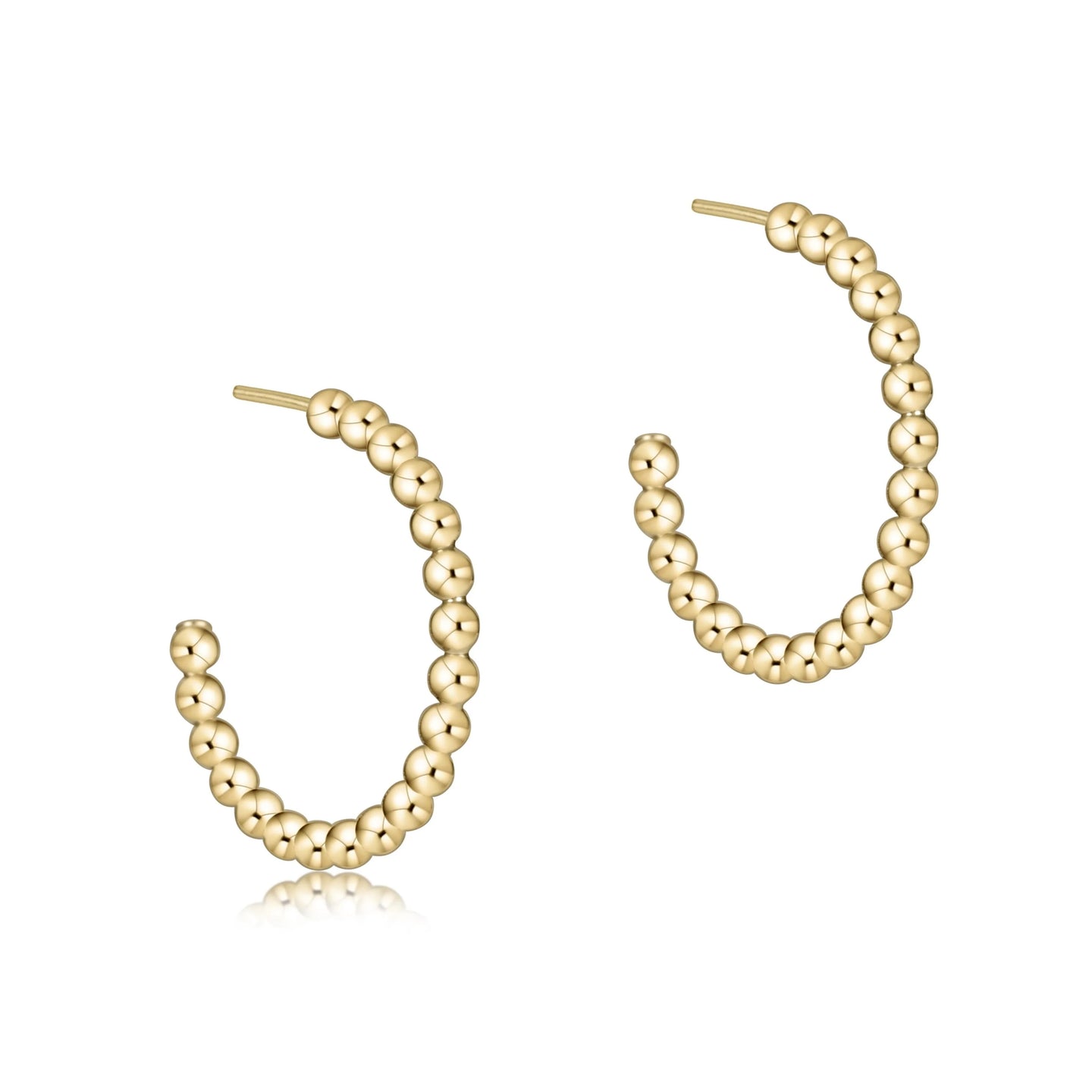 ENEWTON-BEADED CLASSIC 1” POST HOOP 2MM GOLD