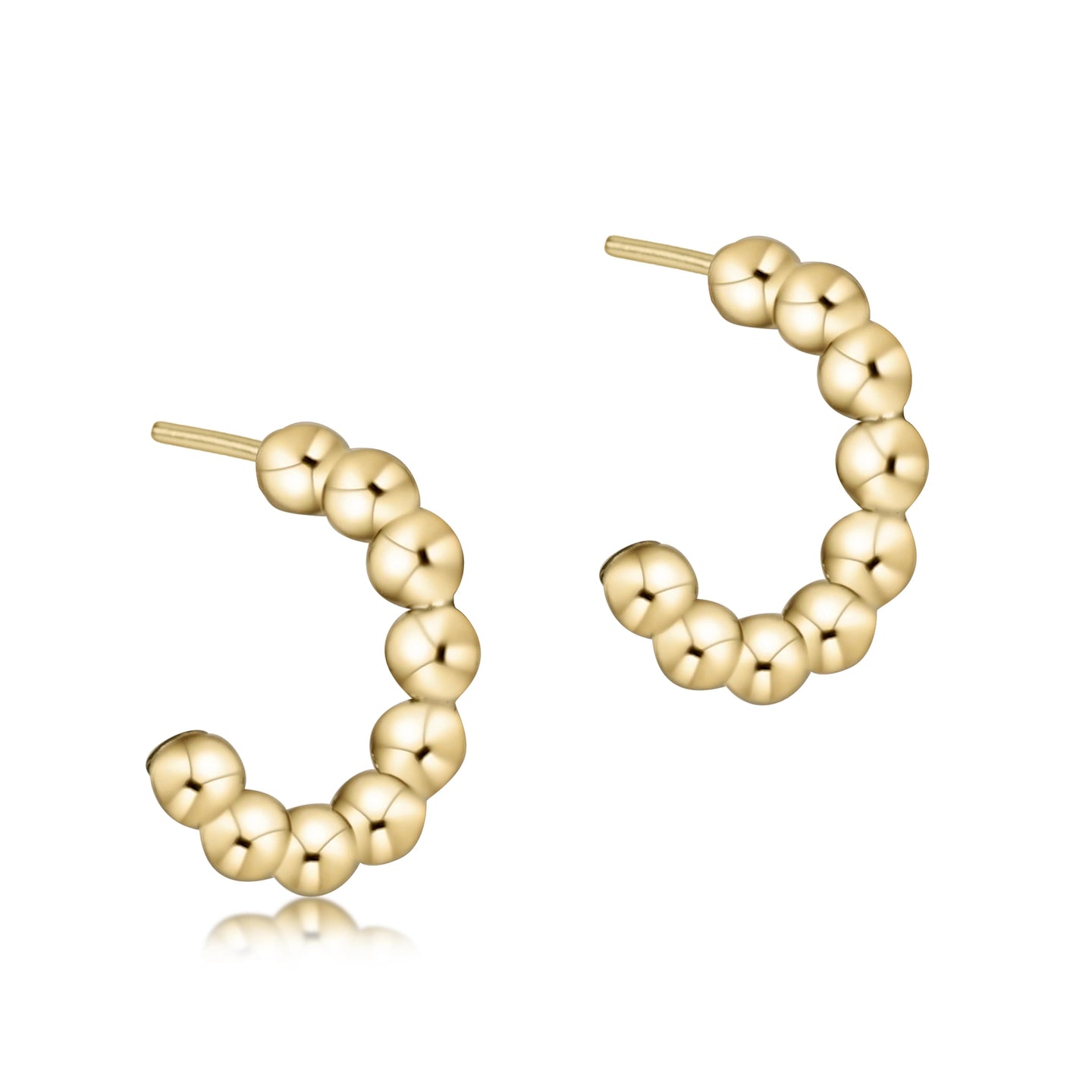 ENEWTON-BEADED SIMPLICITY 1” POST HOOP 4MM GOLD