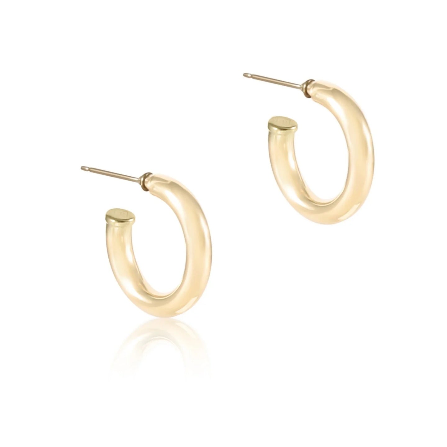 ENEWTON-ROUND GOLD 1” POST HOOP 4MM SMOOTH